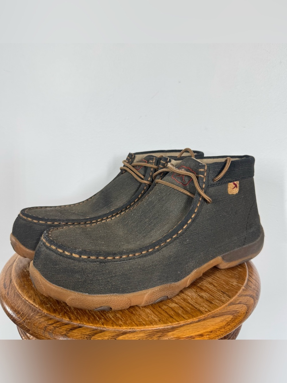 Twisted X Work Safety Chukka Driving Boots Moc Steel Toe Gray/Brown Men Size 8.5